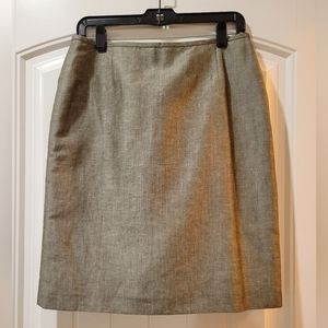 Tahari Levine linen blend grey pencil skirt 6P